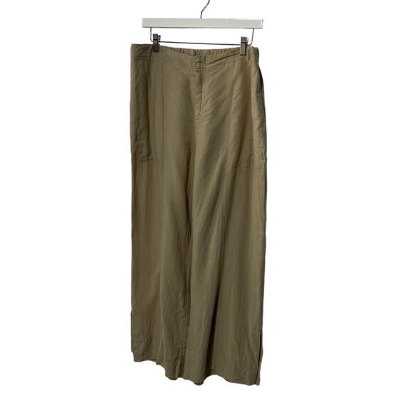 NIC+ZOE COMPANY WOMENS SIZE 14 RUMBA LINEN BLEND WIDE-LEG PANTS BROWN NEW - Picture 5 of 16